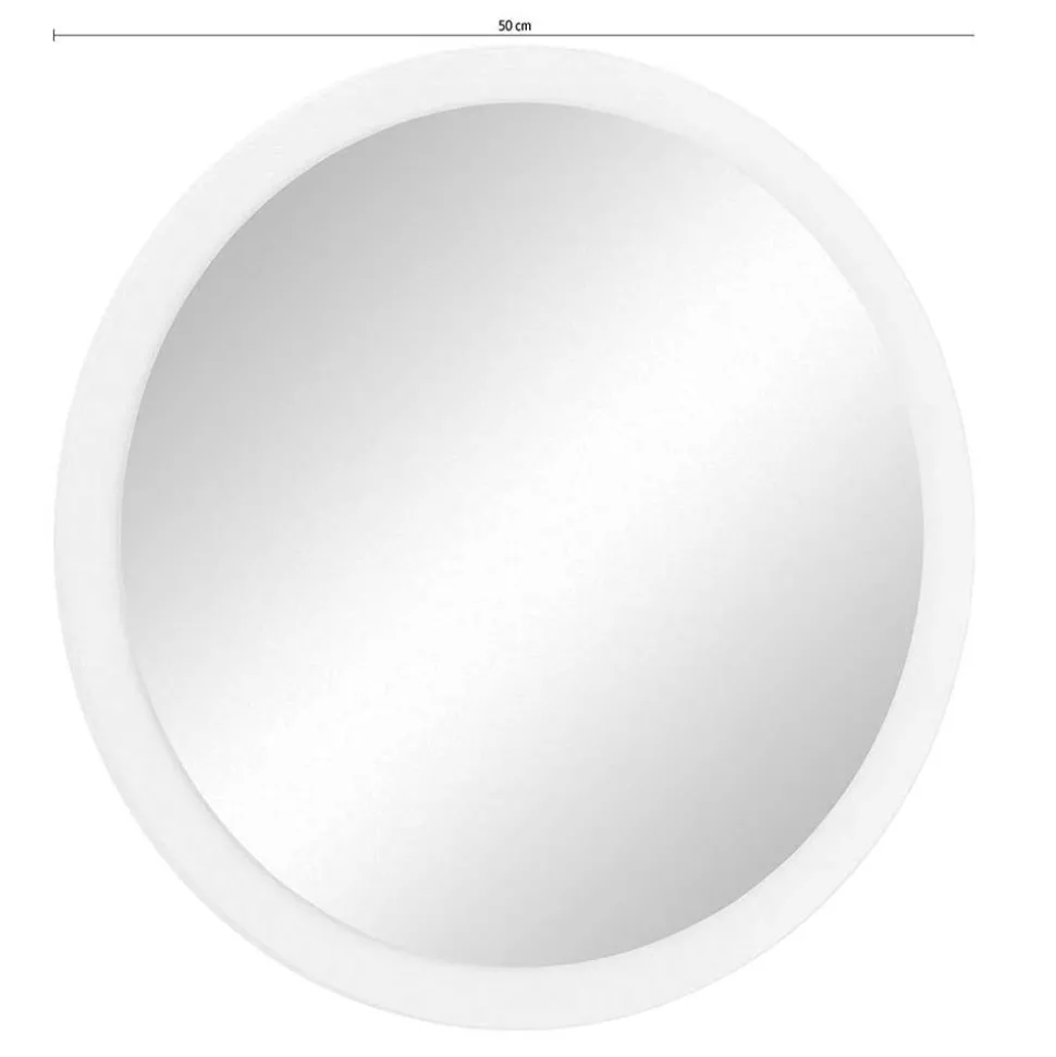 Weißer Garderobenspiegel mit Holzrahmen - Axdonira