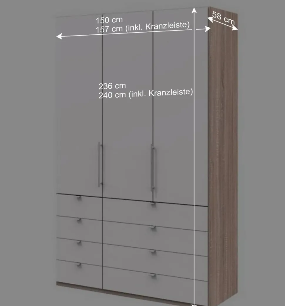Weißer Kleiderschrank Made in Germany - Vaclyn