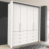 Weißer Kombi-Kleiderschrank mit acht Schubladen - Donpiave