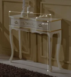 Weißer Konsolentisch im Barock Design - Iviada