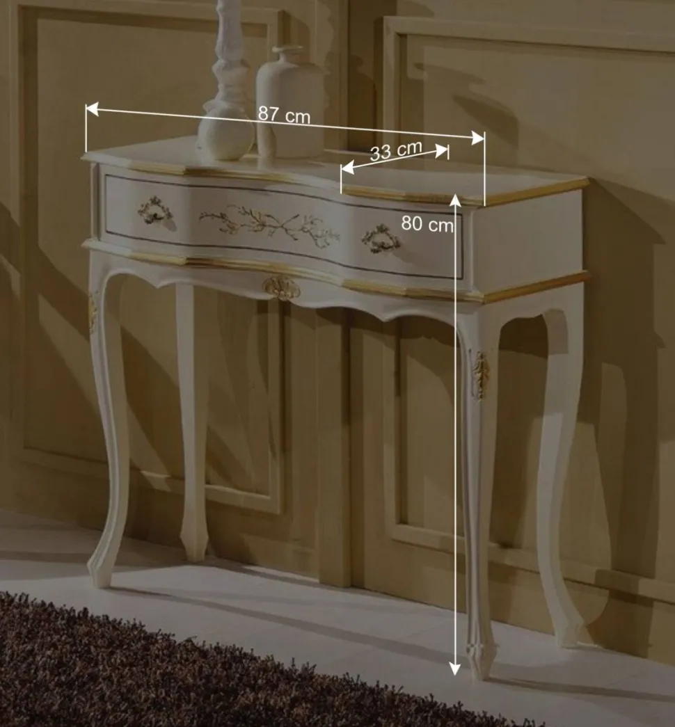 Weißer Konsolentisch im Barock Design - Iviada
