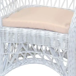 Weißer Korbsessel aus Rattan Geflecht - Kuraico