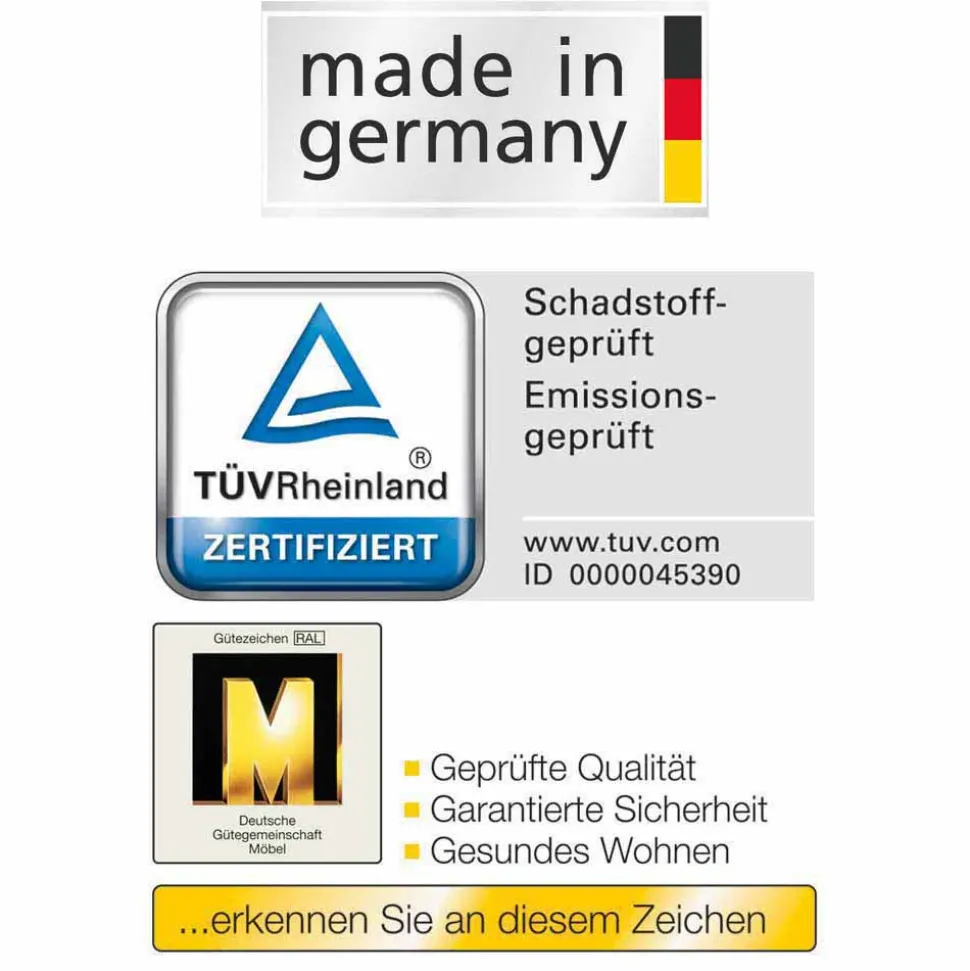 Weißer Nachtschrank Arneta mit drei Schubladen