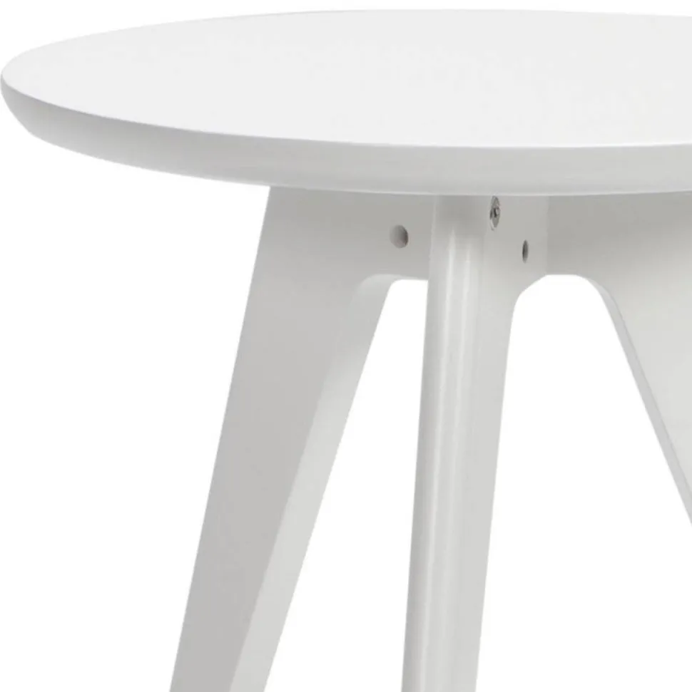 Weißer Nachttisch in Rund - Mavricara