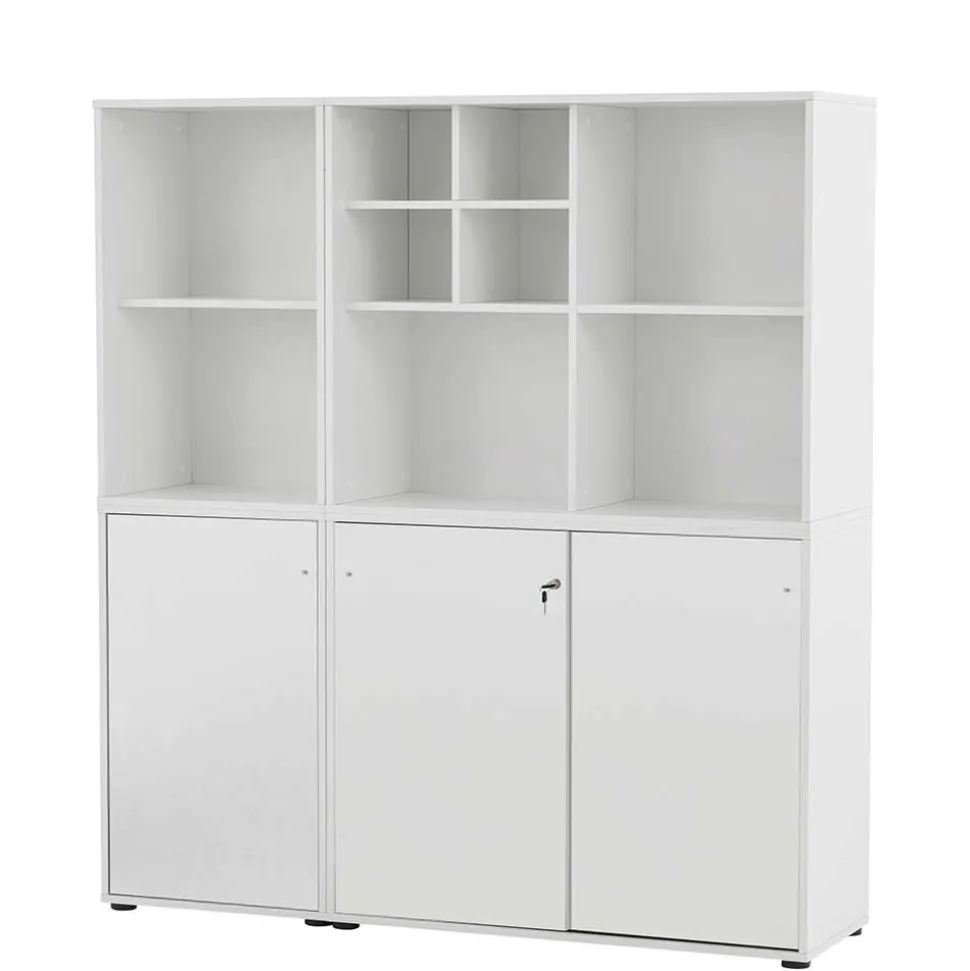 Weißer Office Aktenschrank 168 cm hoch - Empire