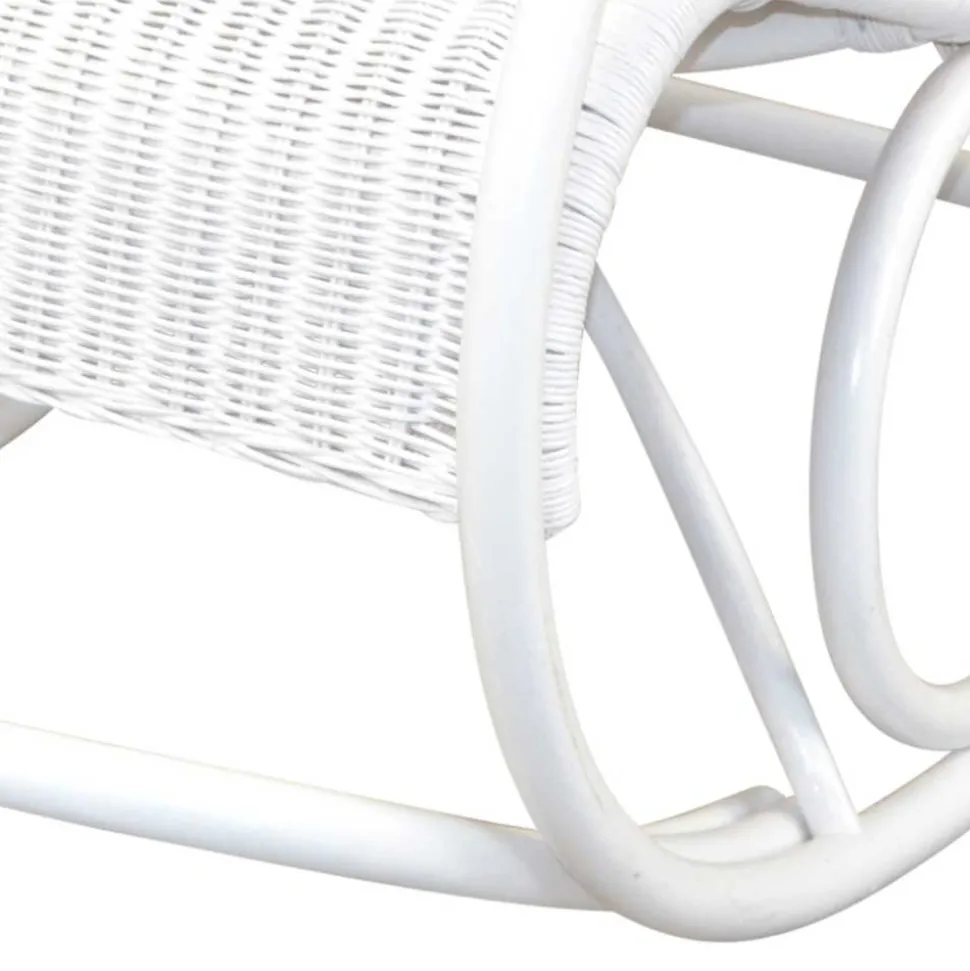 Weißer Schaukelstuhl aus Rattangeflecht - Vilatata