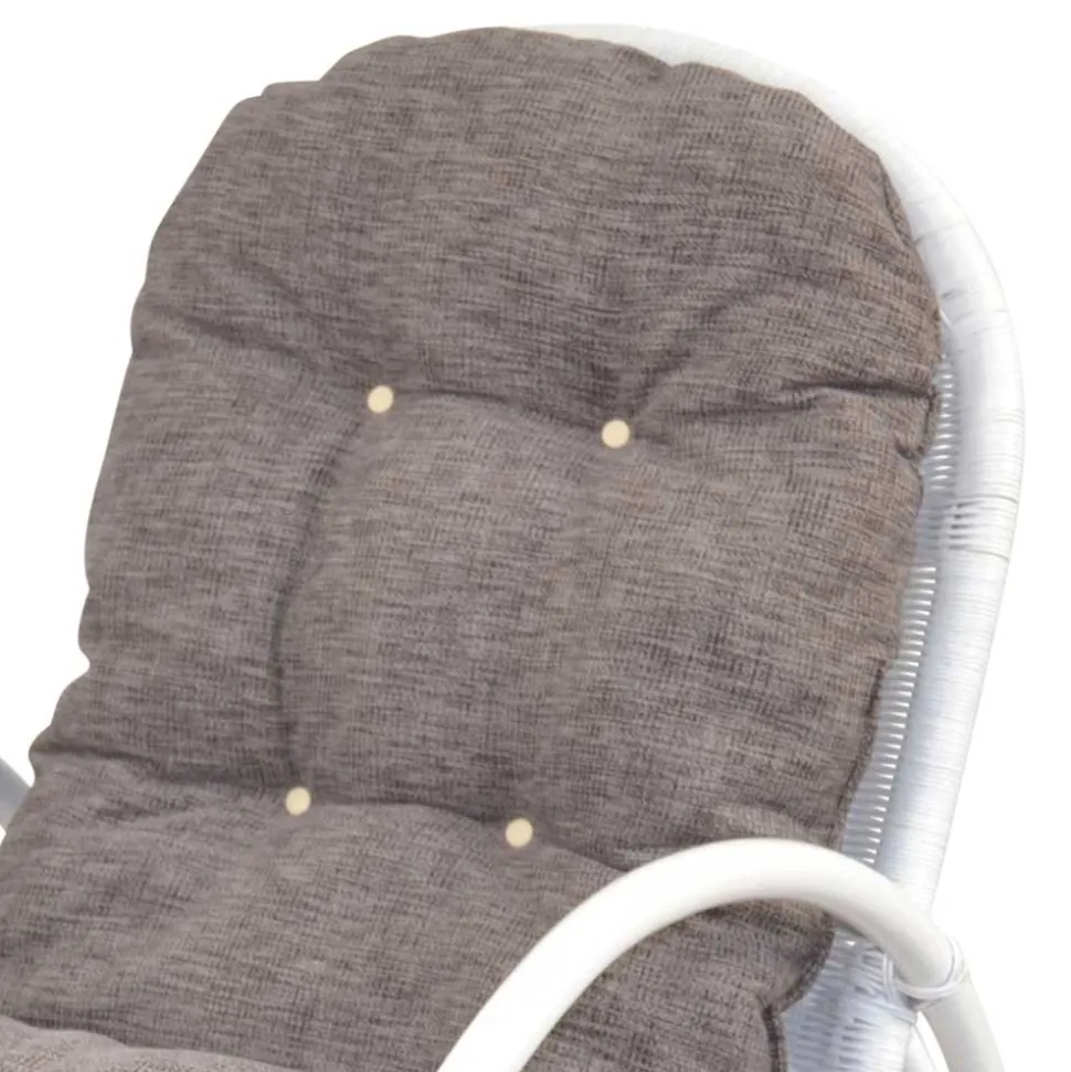 Weißer Schaukelstuhl aus Rattangeflecht - Vilatata