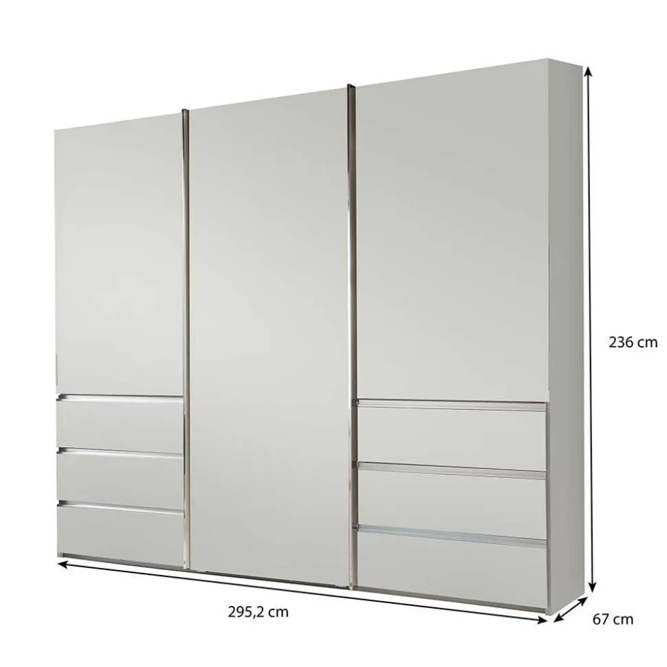Weißer Schiebetürenschrank 3-türig - Fachet