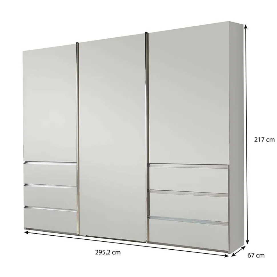 Weißer Schiebetürenschrank 3-türig - Fachet