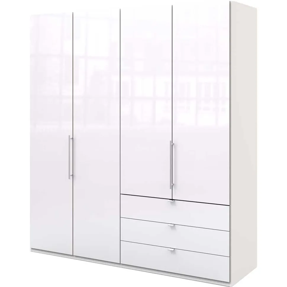 Weißer Schlafzimmerschrank mit zwei Falttüren - Dolienca