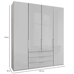 Weißer Schlafzimmerschrank 3-türig - Rhoen