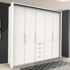 Weißer Schrank für Kleidung mit Falttüren - Donpiave