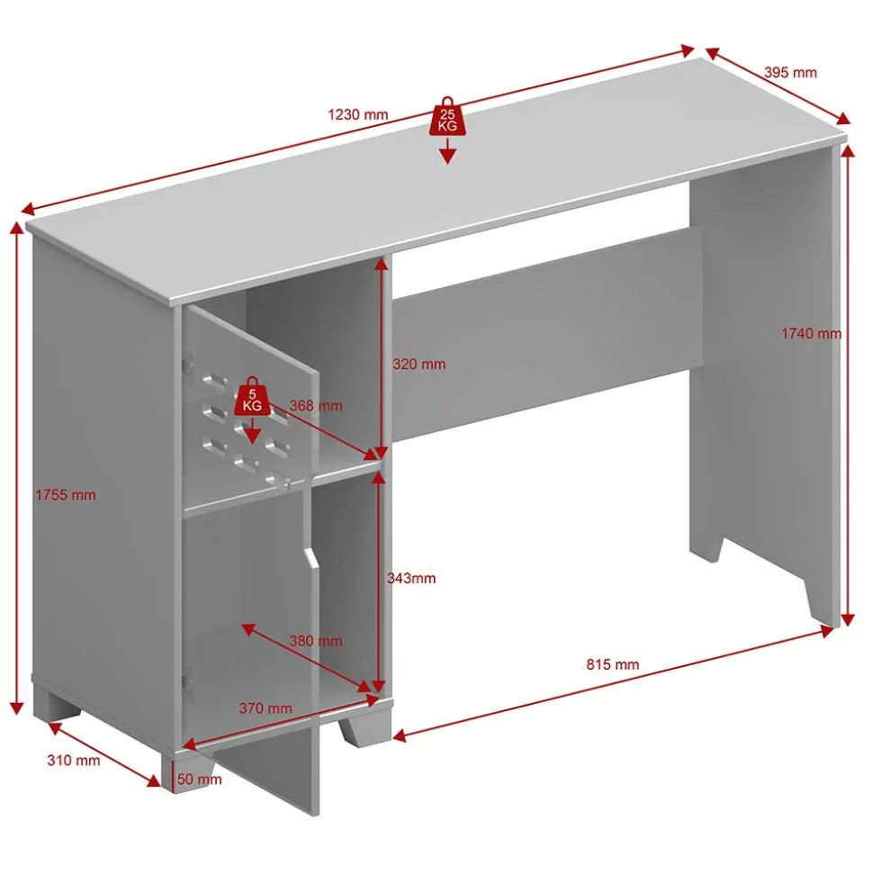 Weißer Schreibtisch im Skandi Design - Naidlas