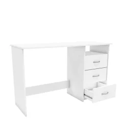 Weißer Schreibtisch mit drei Schubladen - Citrosca