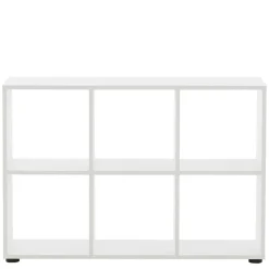 Weißer Schreibtisch mit seitlichem Regal - Obtin