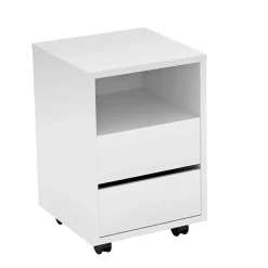 Weißer Schreibtisch optional mit Rollcontainer - Evensa