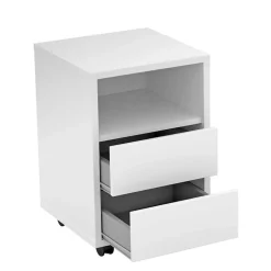 Weißer Schreibtisch optional mit Rollcontainer - Evensa