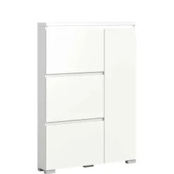 Weißer Schuhklappen-Schrank mit drei Klappen - Dany