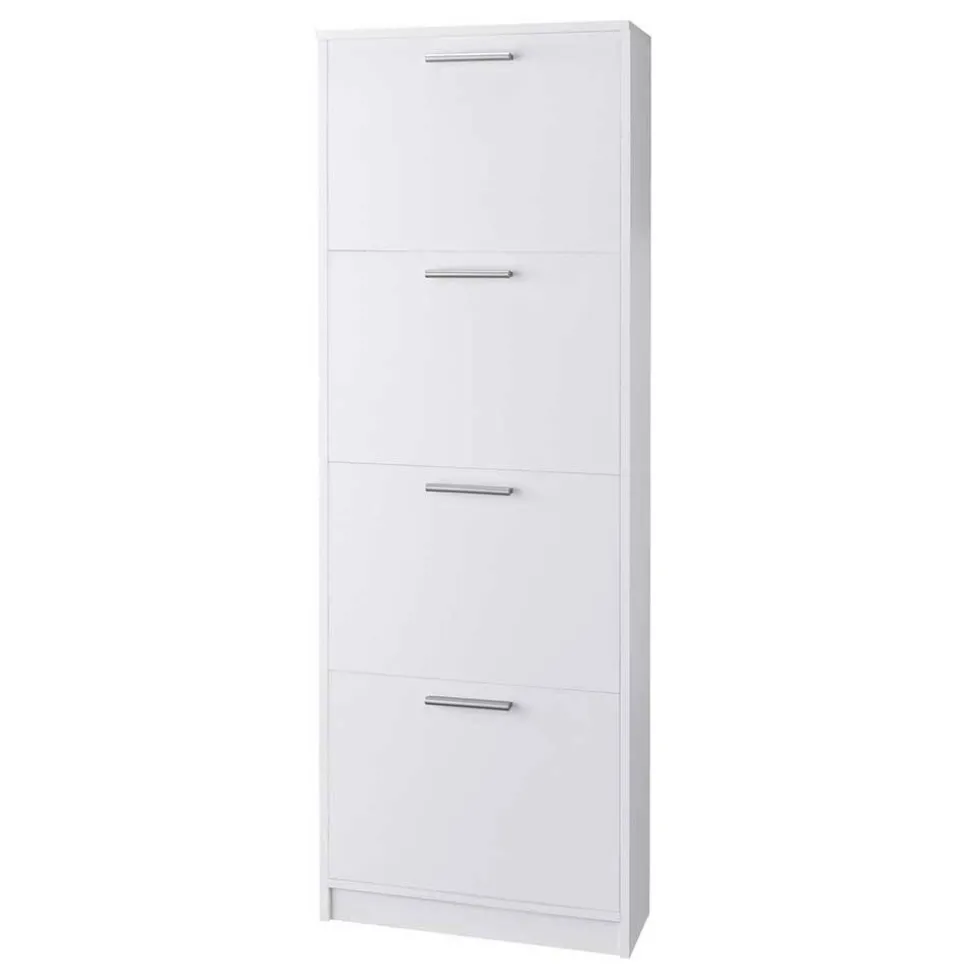 Weißer Schuhschrank mit vier Schuhwalzen - Badryca