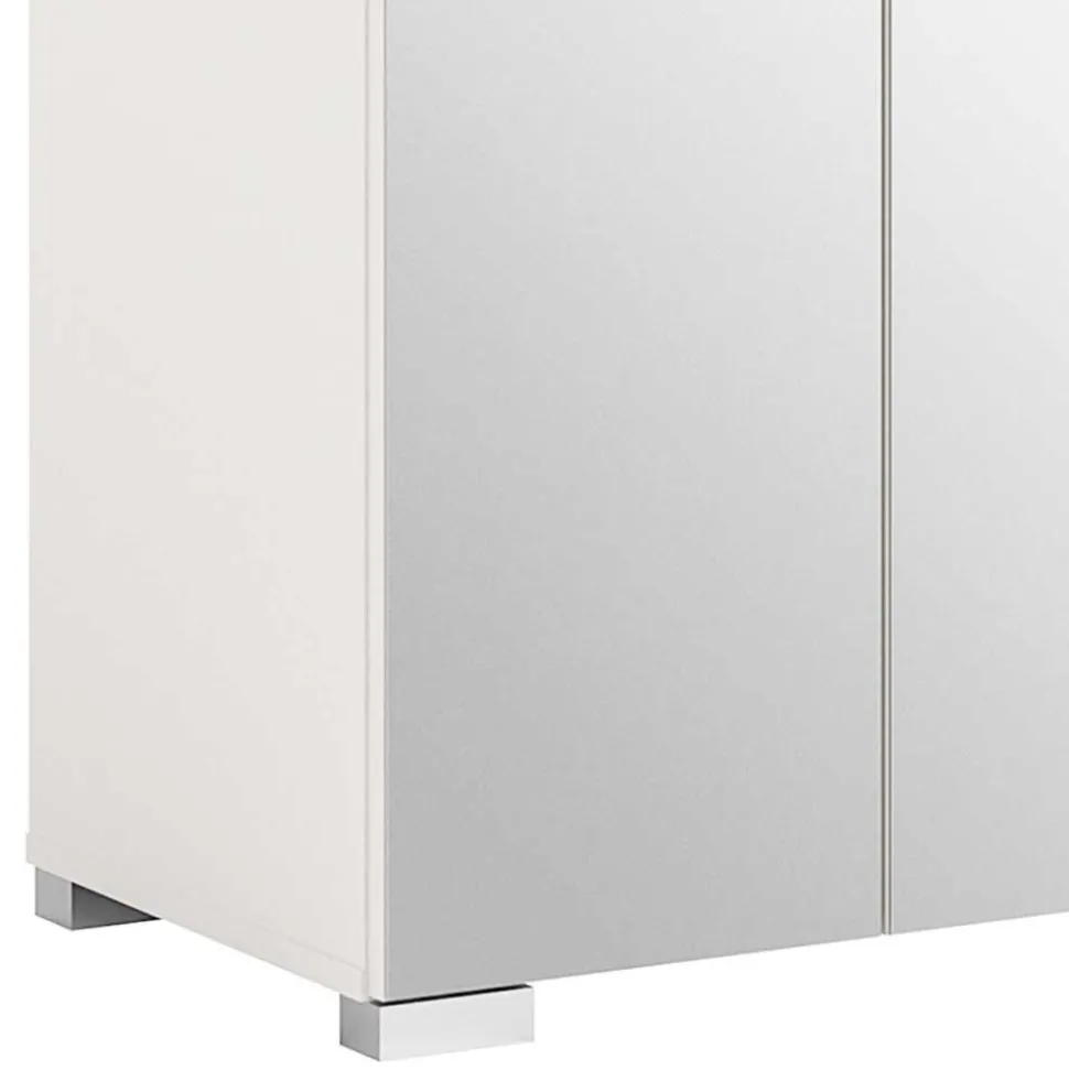 Weißer Schuhschrank mit vier Spiegeltüren - Dany
