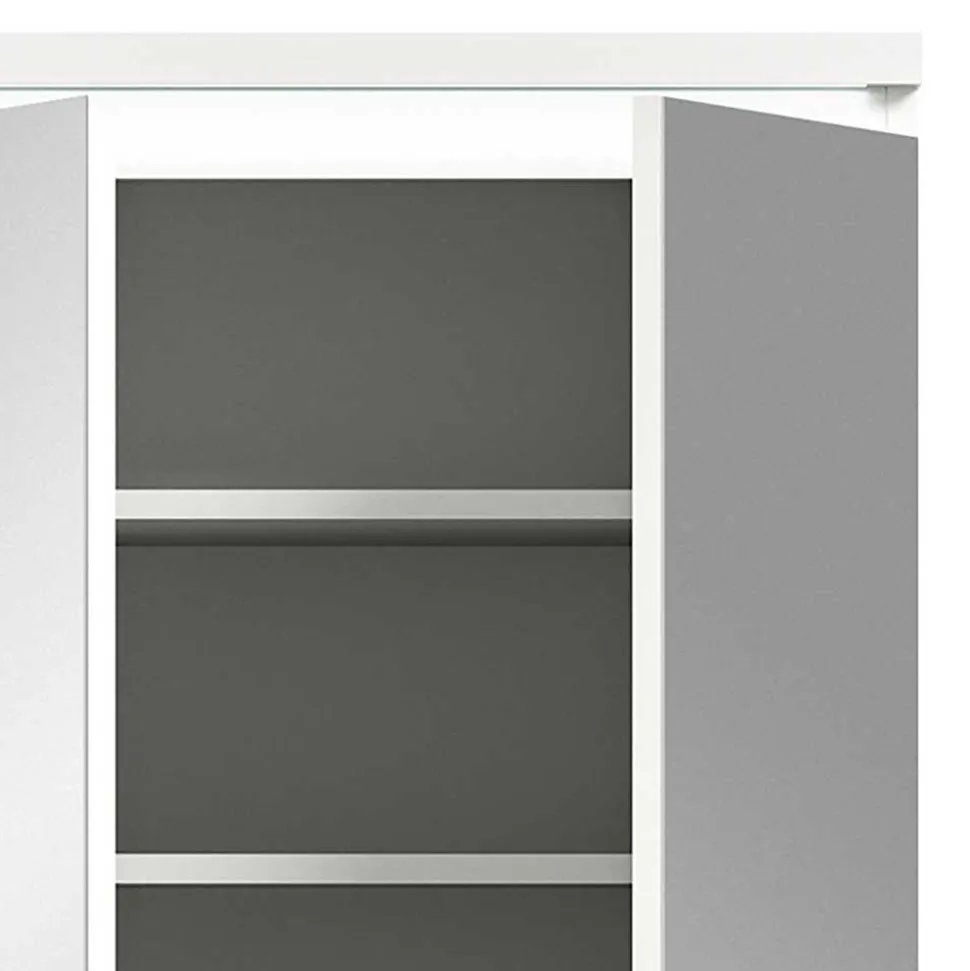 Weißer Schuhschrank mit vier Spiegeltüren - Dany