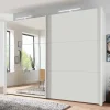 Weißer Schwebetürenschrank mit Spiegel links - Elenya