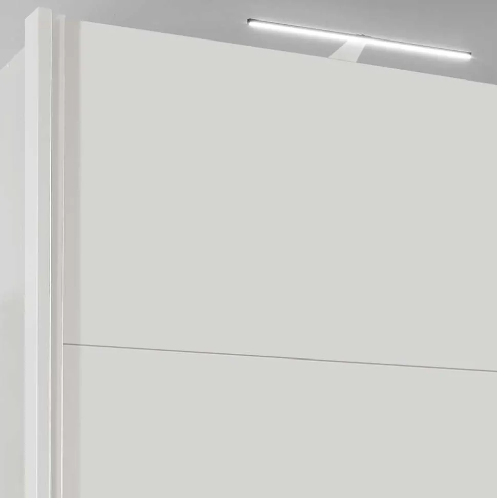 Weißer 2-türiger Kleiderschrank mit Schiebetüren - Abelina