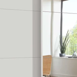 Weißer 2-türiger Kleiderschrank mit Schiebetüren - Abelina