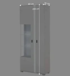 Weißer Vitrinenschrank mit LED Beleuchtung - Tirol