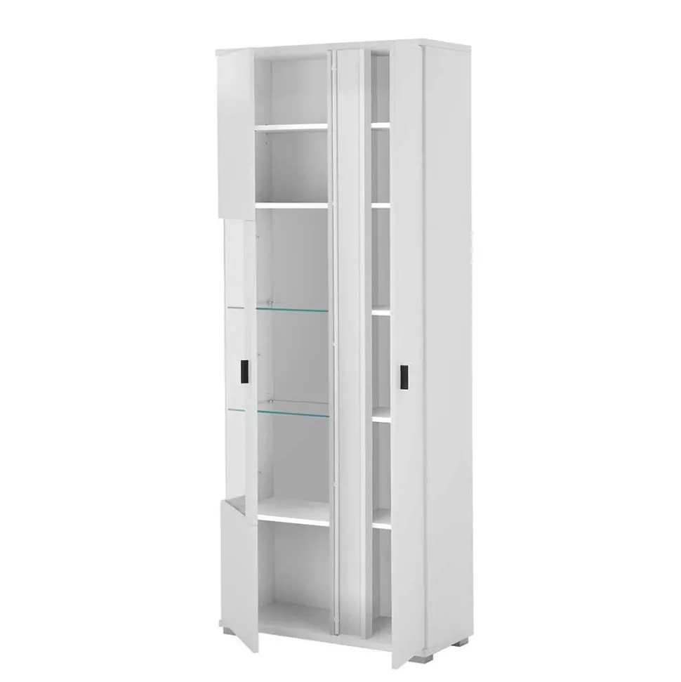 Weißer Vitrinenschrank mit LED Beleuchtung - Tirol