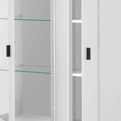 Weißer Vitrinenschrank mit LED Beleuchtung - Tirol