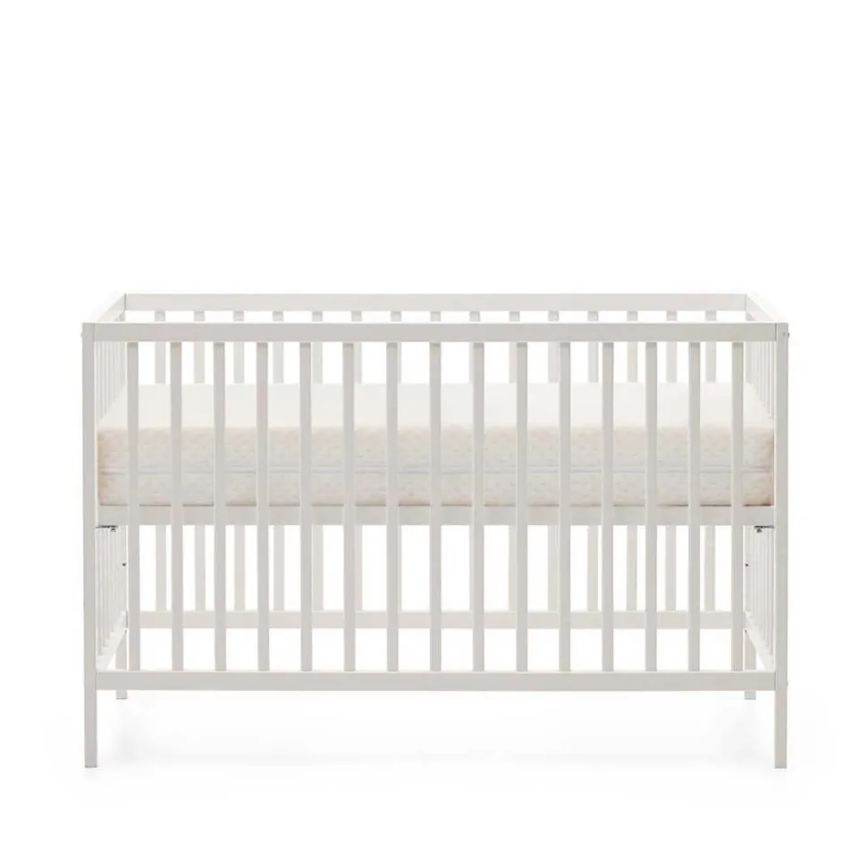 Weißes Babybett mit Rundum-Gitter - Tijong