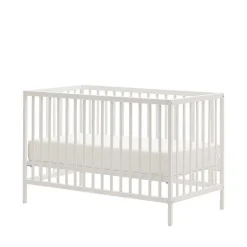 Weißes Babybett mit Rundum-Gitter - Tijong