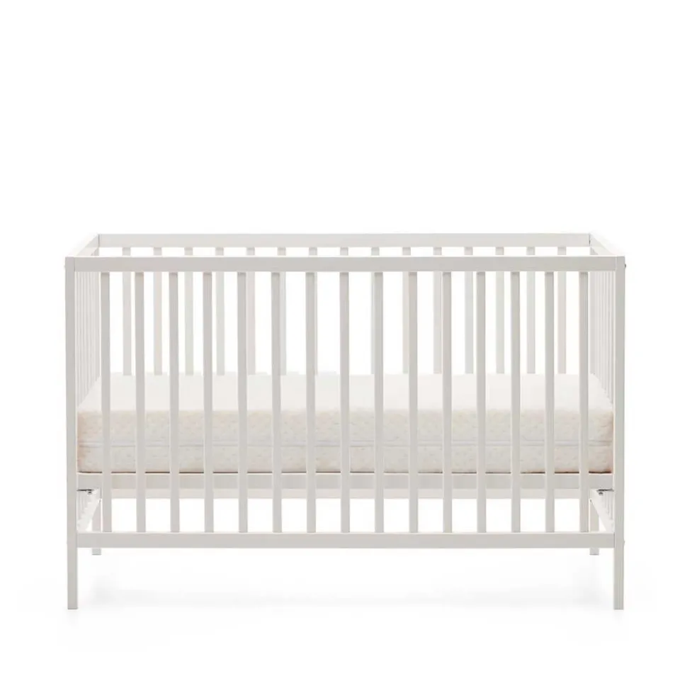 Weißes Babybett mit Rundum-Gitter - Tijong