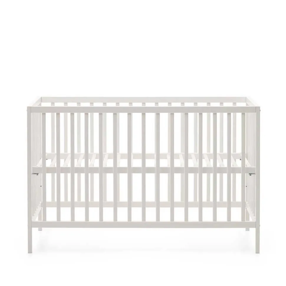 Weißes Babybett mit Rundum-Gitter - Tijong