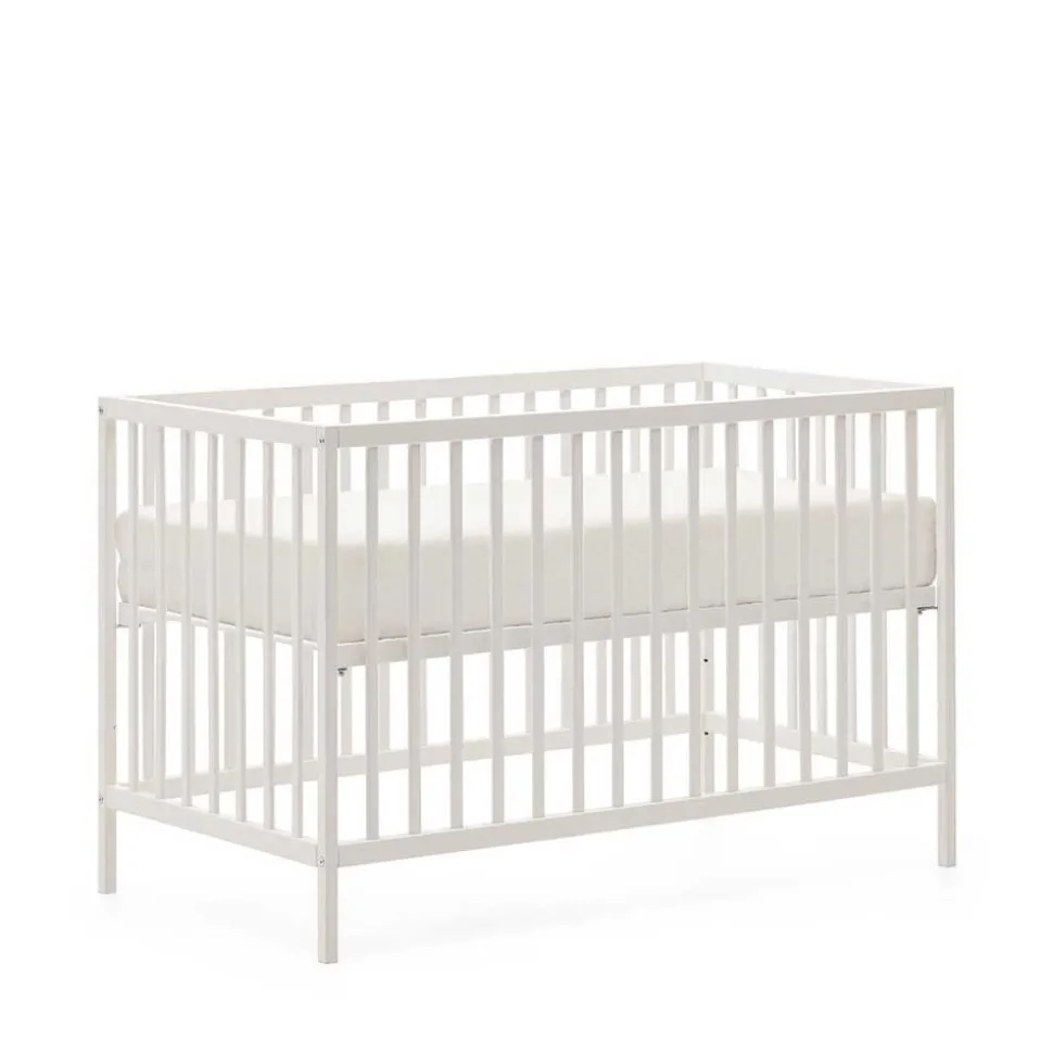 Weißes Babybett mit Rundum-Gitter - Tijong