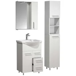 Weißes Badezimmer Möbelkombi - Nancyssa (dreiteilig)