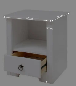 Weißes Bett & Nachttische - Velriva (dreiteilig)