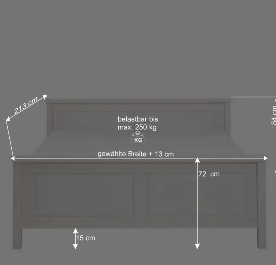 Weißes Bett als Einzelbett oder Doppelbett - Satumare