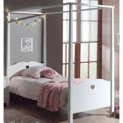 Weißes Bett Grandory mit Himmel