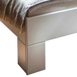 Weißes Bettgestell aus Fichte Massivholz - Snoudy