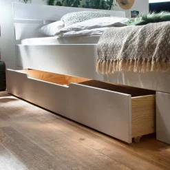 Weißes Bettgestell aus Fichte Massivholz - Snoudy