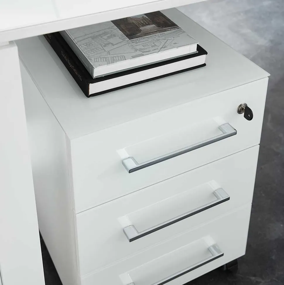 Weißes Büromöbel Set mit Schreibtisch - Fidania (zweiteilig)