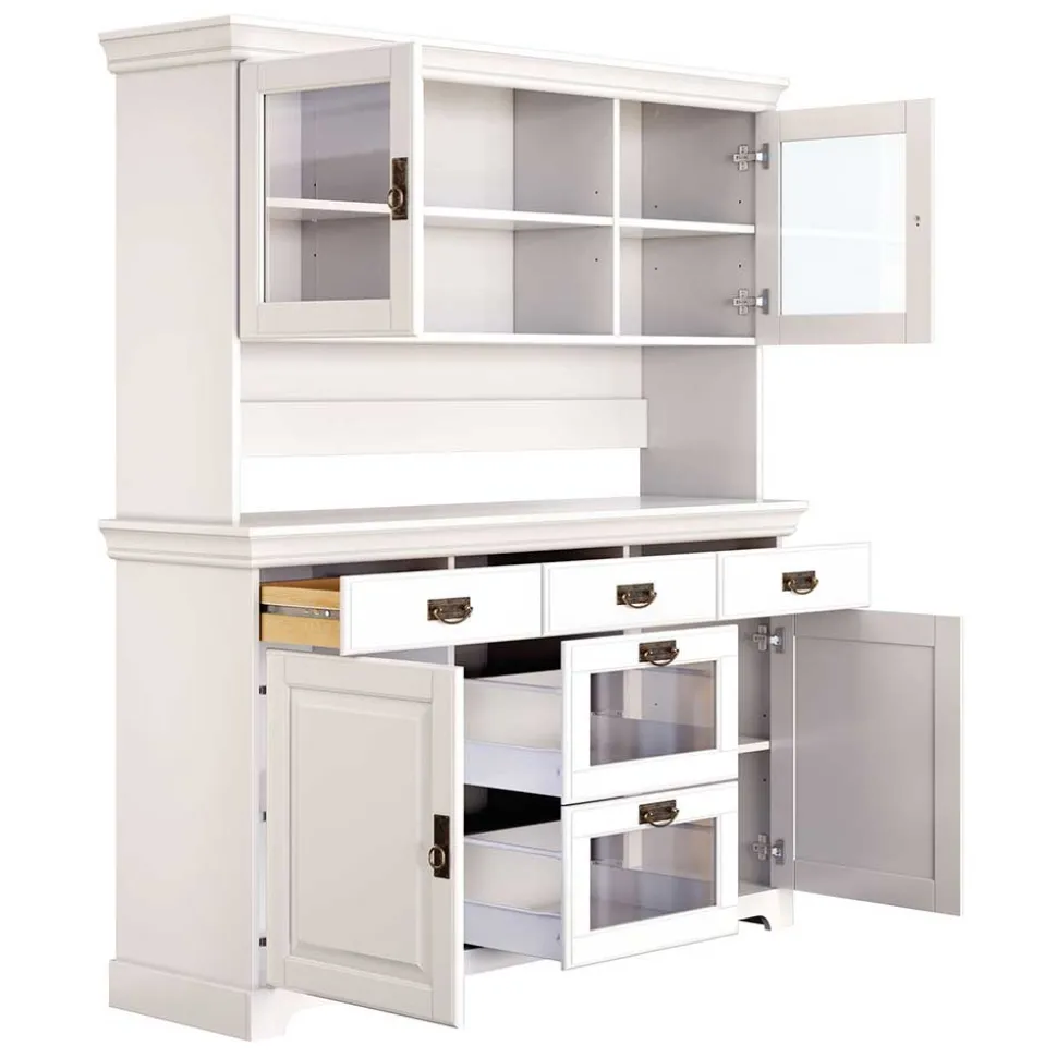 Weißes Buffet Schrank aus Kiefer massiv - Akbelev