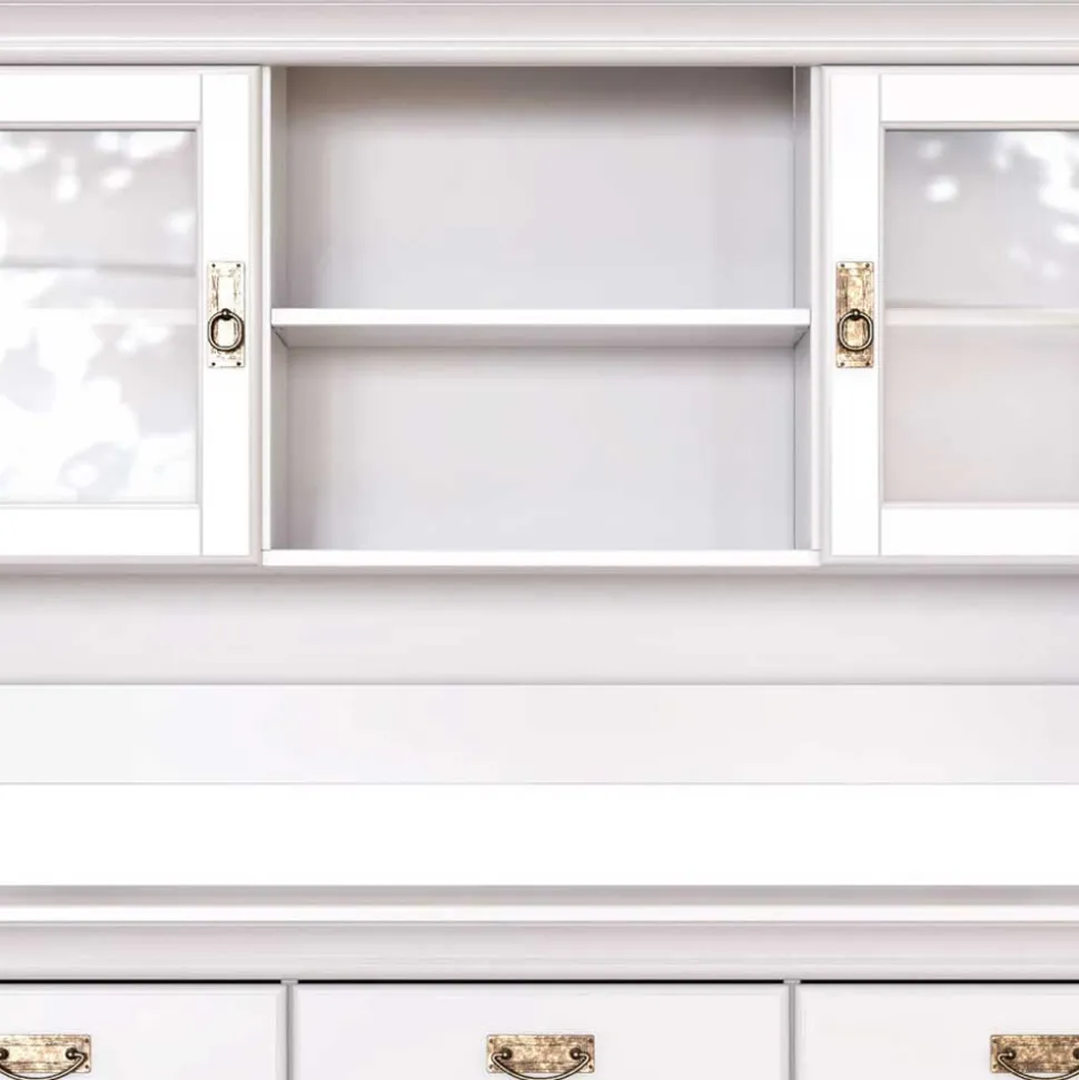 Weißes Buffet Schrank aus Kiefer massiv - Akbelev