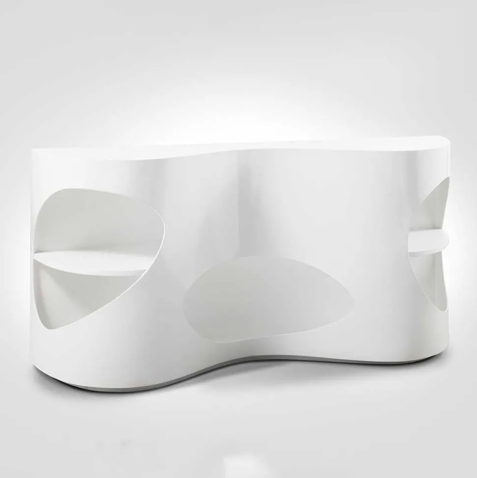 Weißes Design Hochglanzregal mit 5 Fächern - Scarula