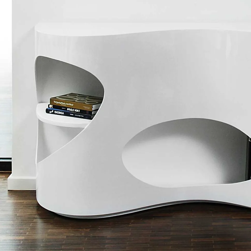 Weißes Design Hochglanzregal mit 5 Fächern - Scarula