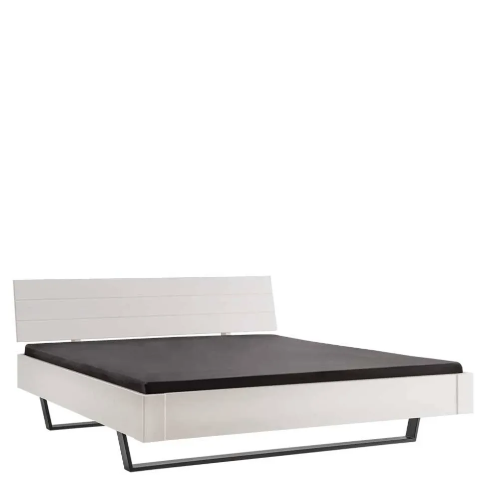 Weißes Doppelbett aus Kiefer Massivholz - Lardias