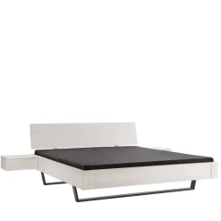 Weißes Doppelbett aus Kiefer Massivholz - Lardias