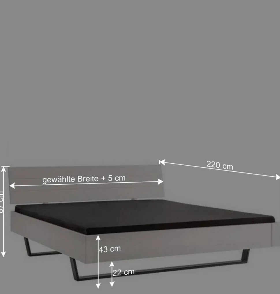 Weißes Doppelbett aus Kiefer Massivholz - Lardias